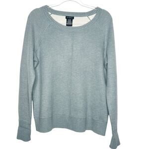 MAX & MIA Seamfront Pullover Sweater Crew Neck Raglan Sleeve Light Blue Size M